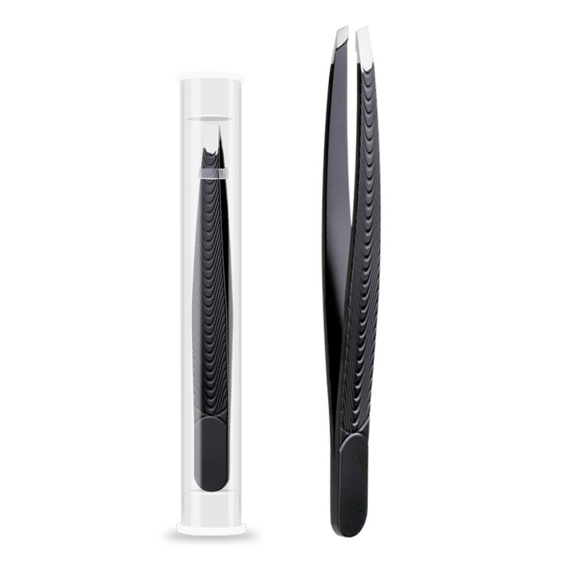 TEMU Precision Hair For Men And Women - Slant Tip For Easy Hair And Eyebrow Grooming - Black