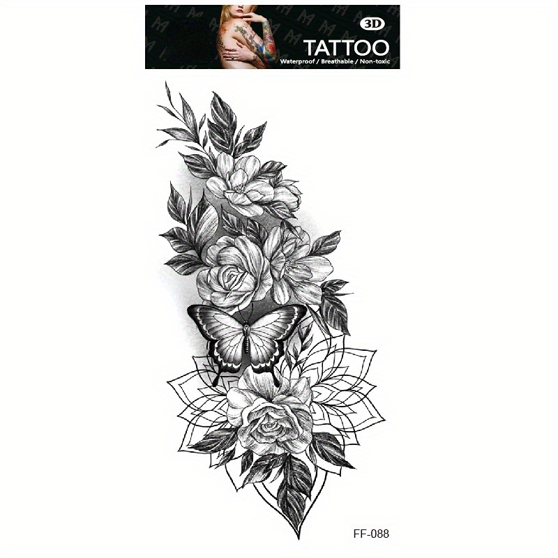 Wholesale CRASPIRE Temporary Tattoos Quote Temporary Tattoo Stickers 30  Sheets Waterproof Arm Neck Makeup Floral Blossom Tattoos Paper Black  Stickers Art 