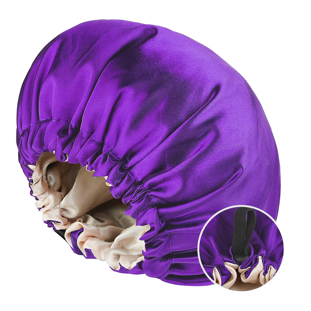 Gorro para dormir de noche para mujergorro de satén ajustable para el pelo  rizado (púrpura) Ndcxsfigh Libre de BPA