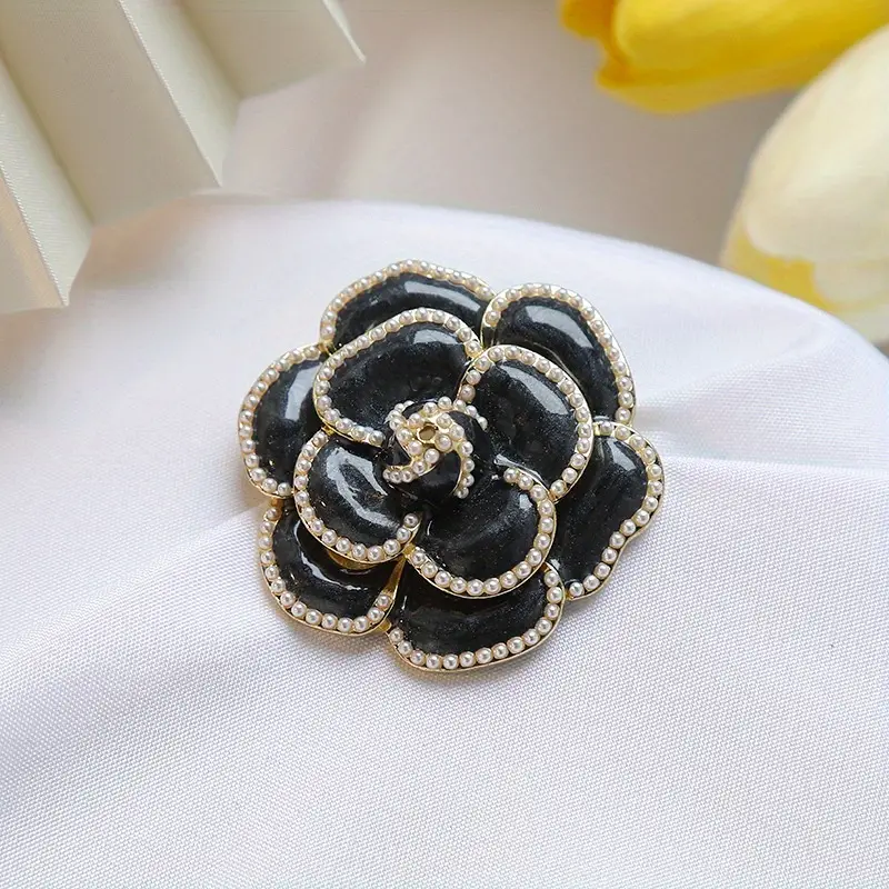 Elegant Faux Pearl Rose Flower Brooch Pin For Women And Girls