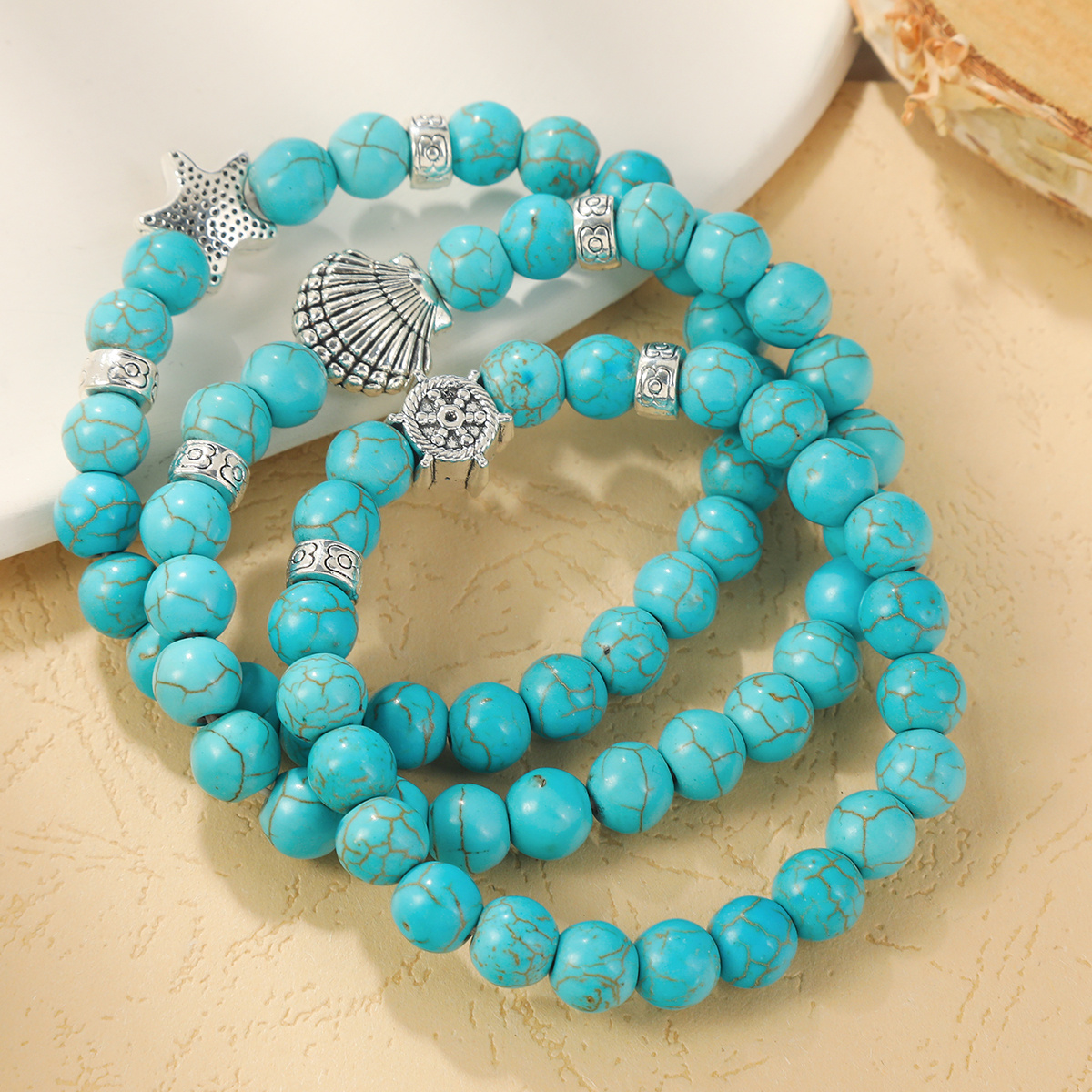 Buy 19051905 Bohemian Style Jewelry Turtle Turquoise Pendant Bracelet  Beaded Bangle Jewelry under 10 Dollars for Women (A, One Size) Online at  desertcartEGYPT