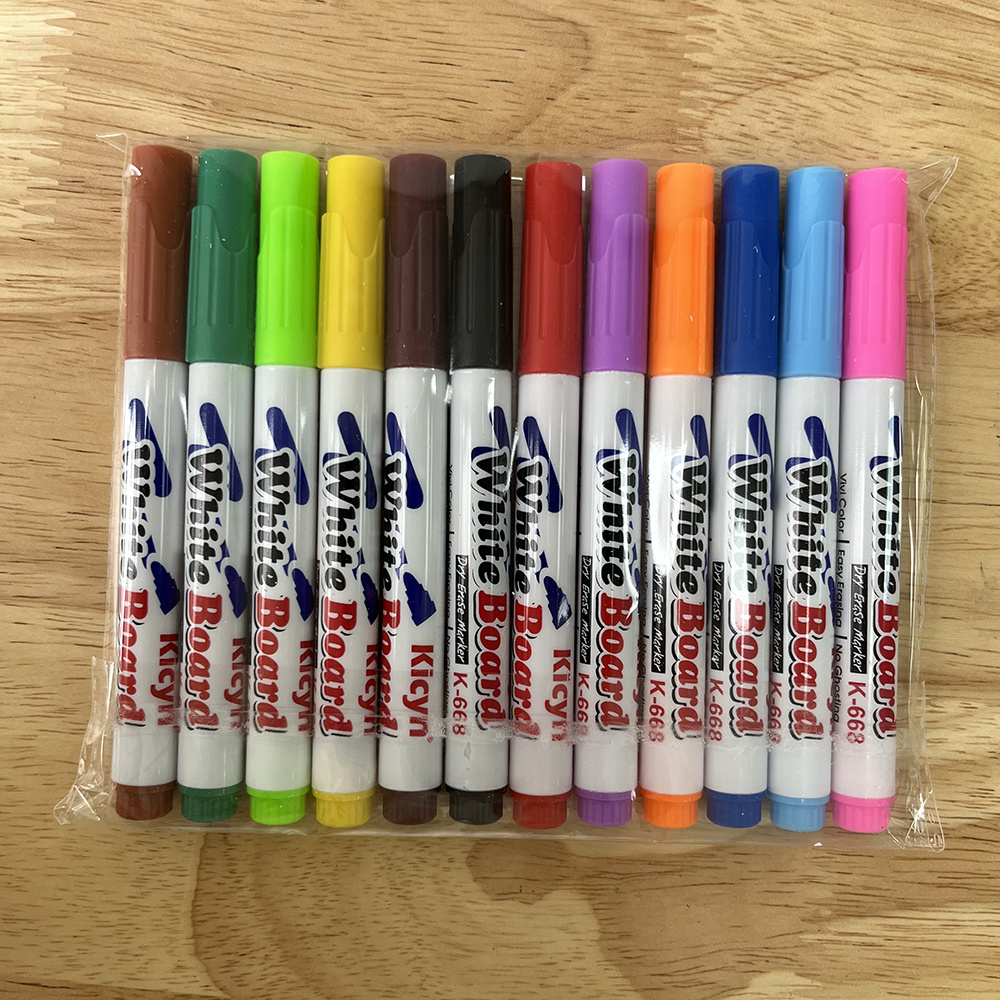 12 Color Erasable Whiteboard Markers Pen Water-based Marker Pen Office  Writing Drawing for Children Dry Erasing Pen