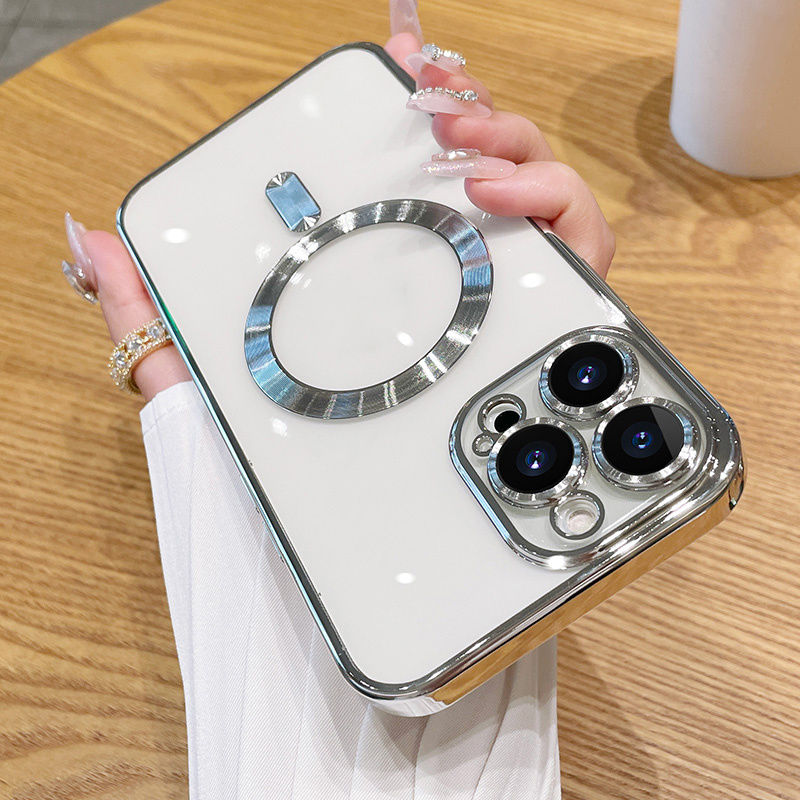 luxury plating clear adsorption case transparent magnetic wireless charging case for iphone 14 pro max 14 pro 14 plus 14 13 pro max 13 pro 13 12 pro max 12 pro 12 11 pro max 11 pro 11 details 7