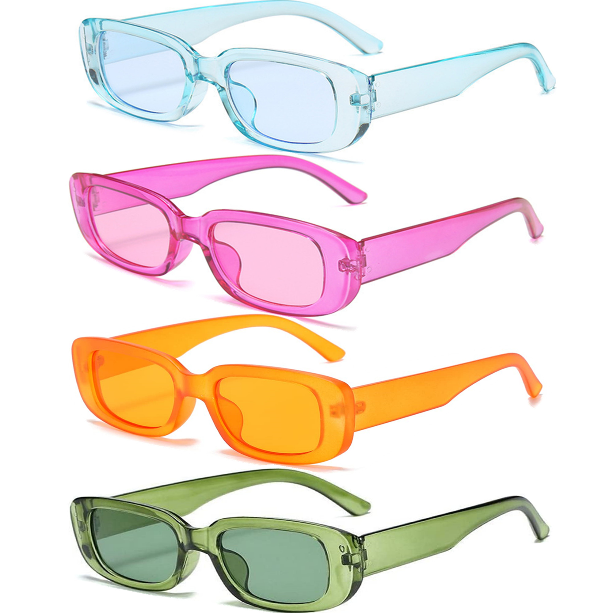Rectangle Frame Sunglasses For Women Men Candy Color Y2k Fashion
