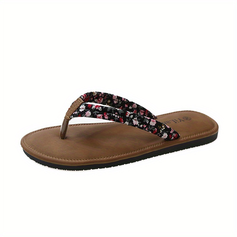 Women's Floral Printed Flat Flip Flops Lightweight Open Toe - Temu