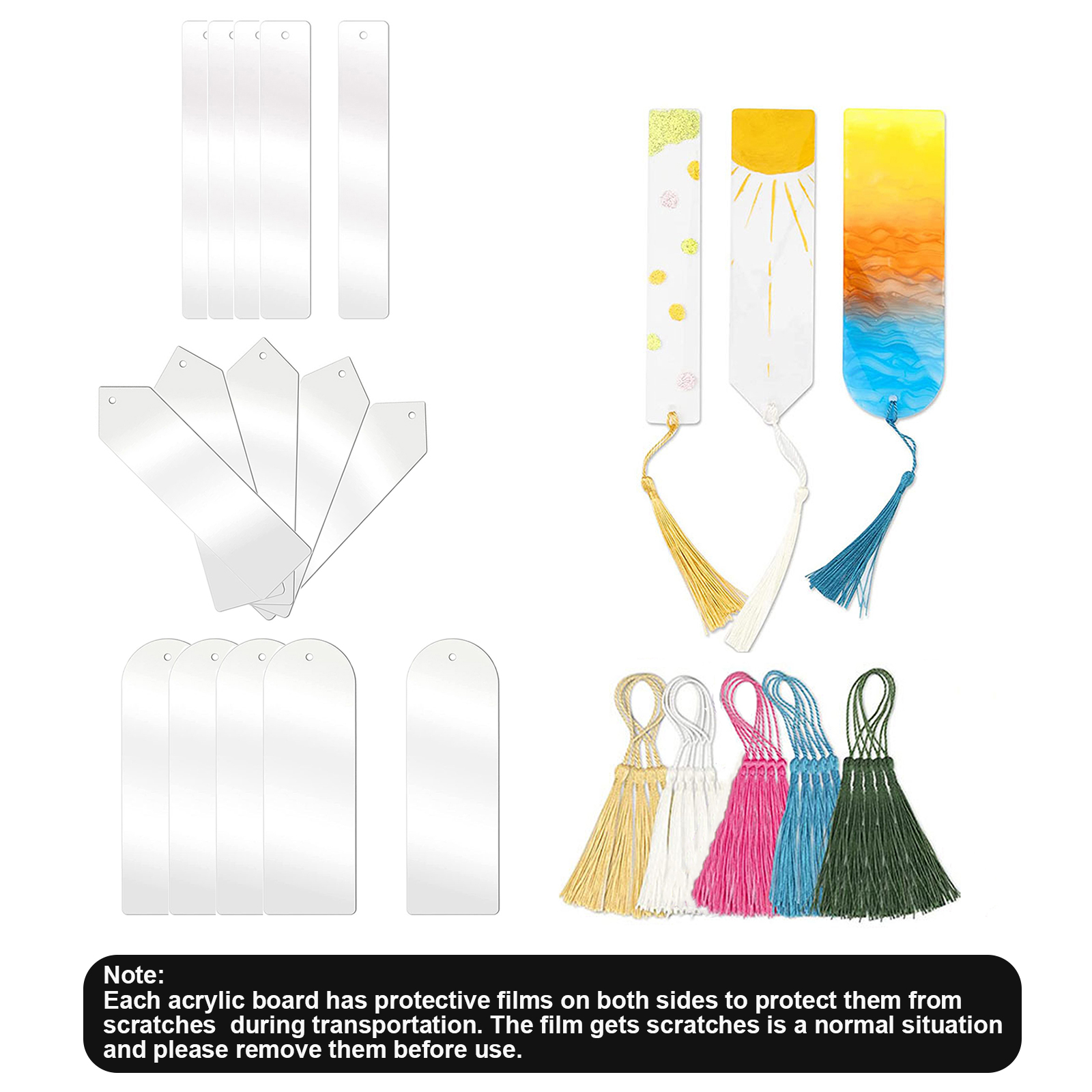 Bookmarks Blank Bookmarks Kit Clear Acrylic Book Markers - Temu