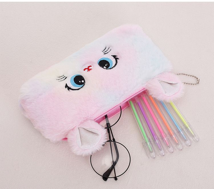 Cat Pencil Case Cute Gag Three Layer Big Kawaii Stationery Cartoon Student  Pouch