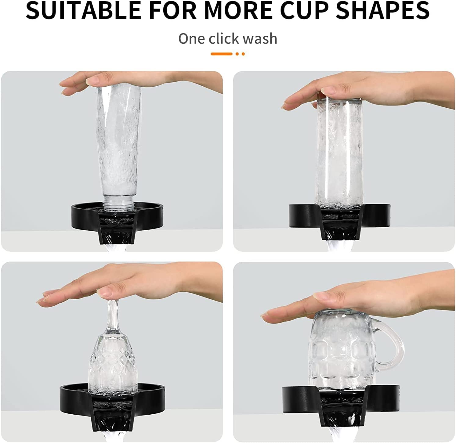 1pc Rince-verre en verre pour évier de cuisine Rince-verre automatique pour  barre de rinçage de verre Lave-bouteille Nettoyeur de verre Rinceur rapide
