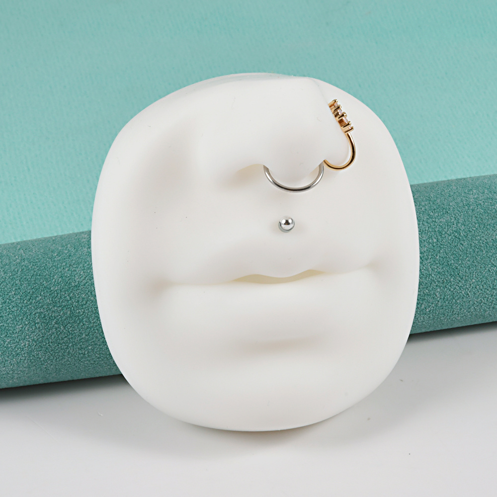 3 Colors Fake Nose Model with Mouth Silicone Human Nose Mouth Model for  Pierce Practice and Nose Stud Lip Stud Display