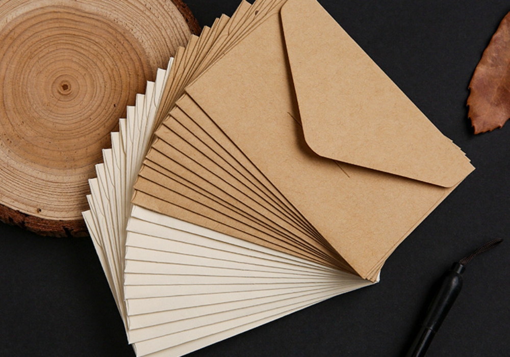  Sobres de invitación de papel kraft marrón. : Productos de  Oficina