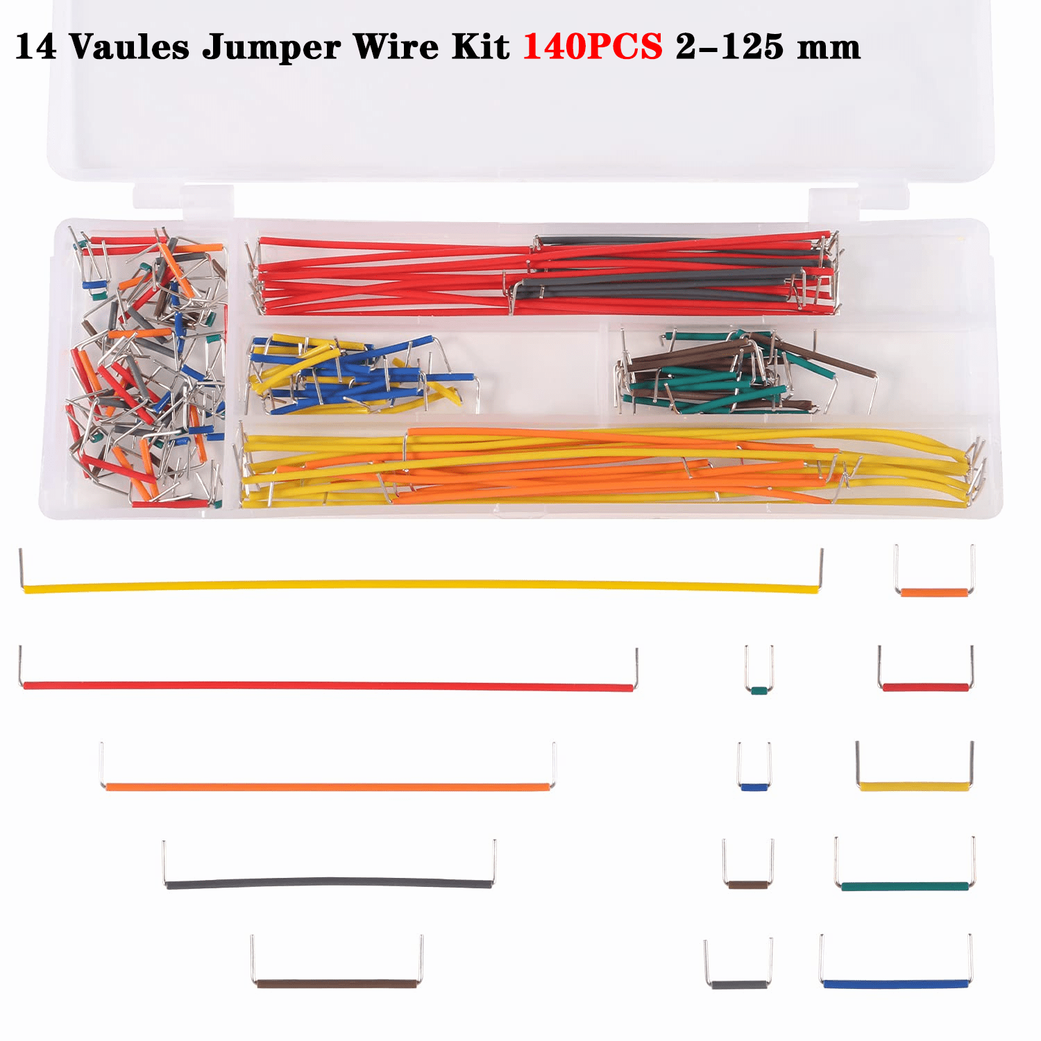14 Lengths Assorted Preformed Breadboard Jumper Wire - Temu