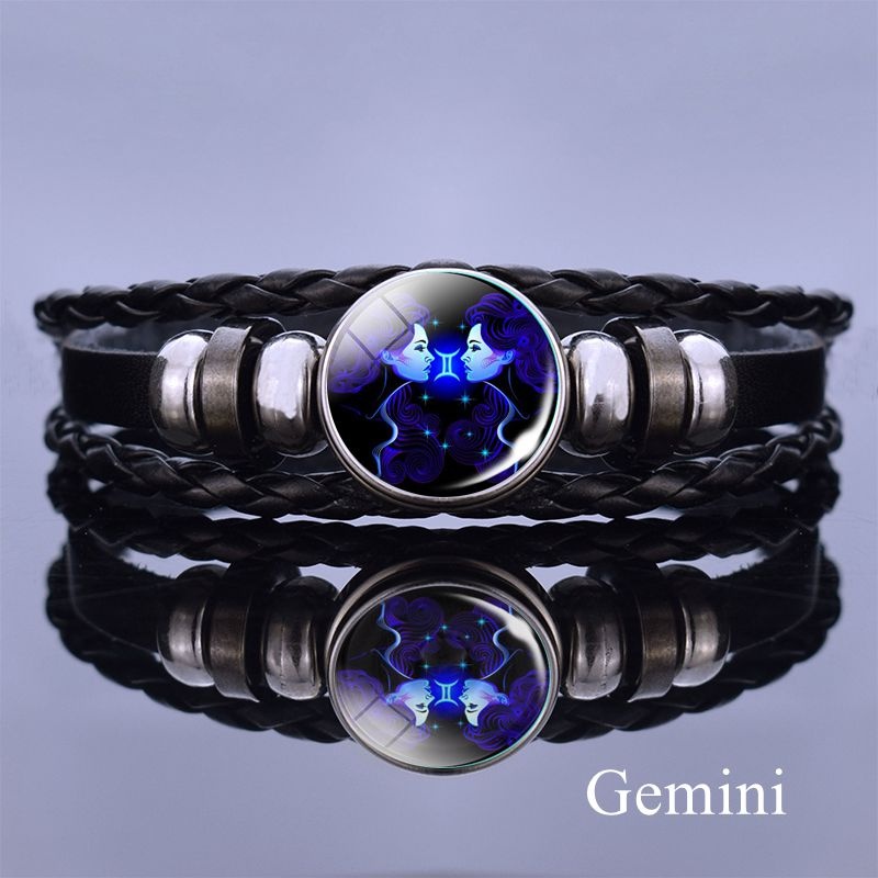 12 Constellation Luminous Bracelet, Unisex Layered Woven
