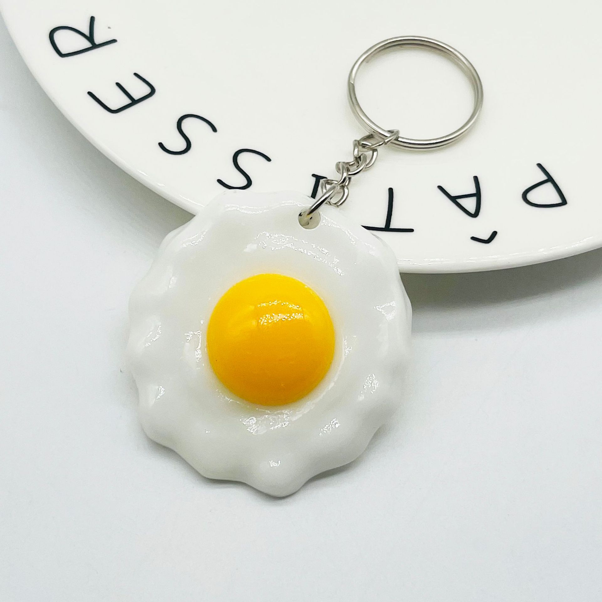 Simulated Fried Egg Key Chain 3d Fried Egg Key Chain Bag Pendant