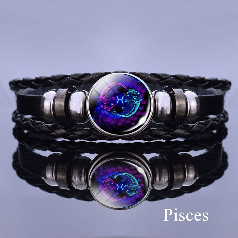 12 Constellation Luminous Bracelet, Unisex Layered Woven