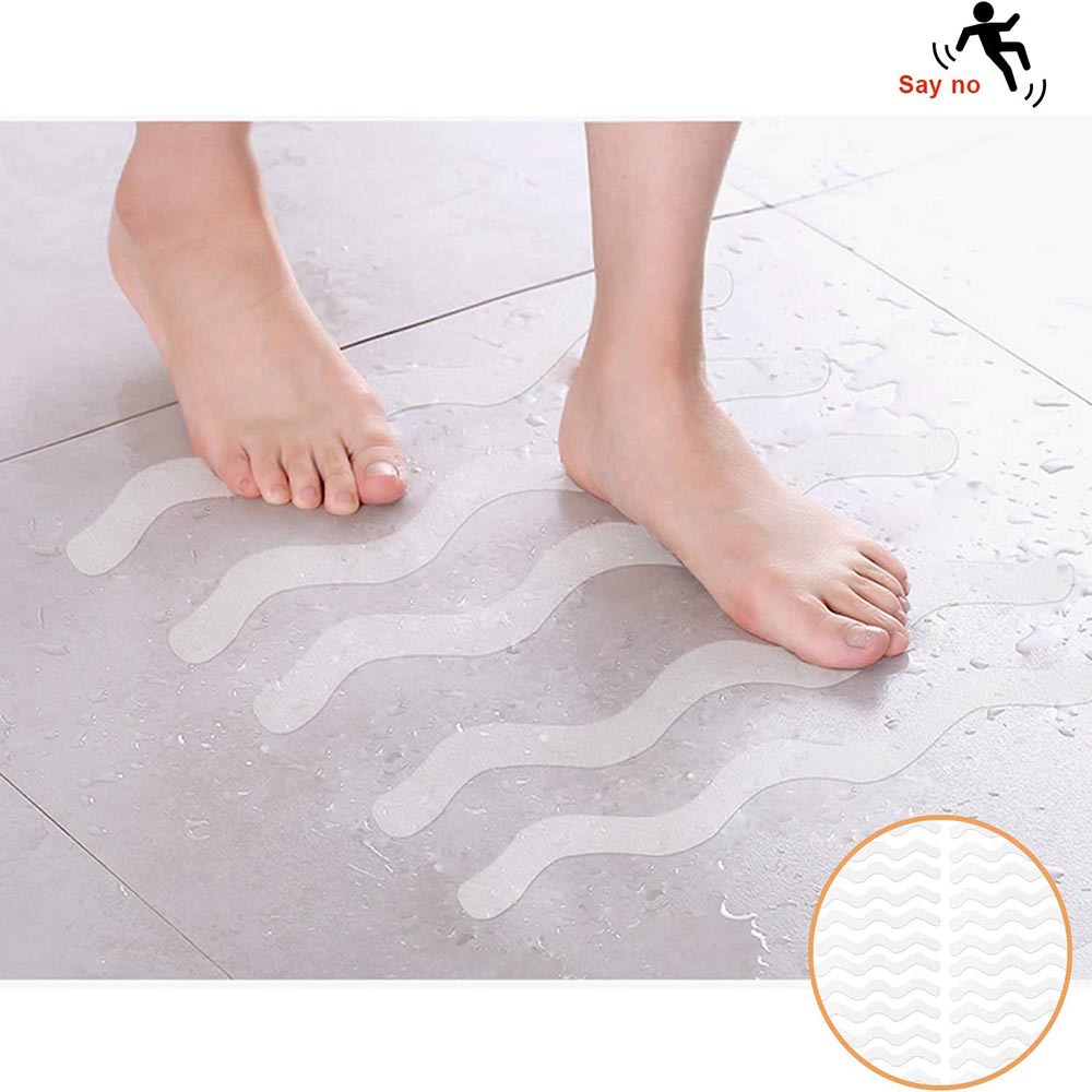 Home Decor 6Pcs Anti Slip Bath Grip Stickers Non Slip Shower Strips  Flooring Safety Tape