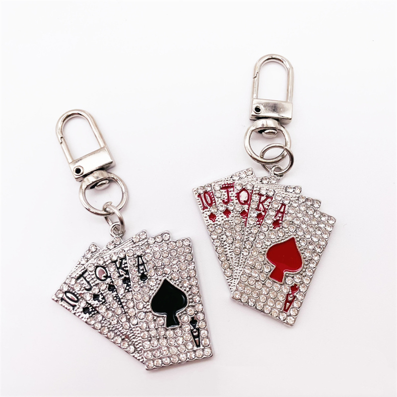 Creative Zinc Alloy Keychain Playing Cards Key Ring Bag Car - Temu ...