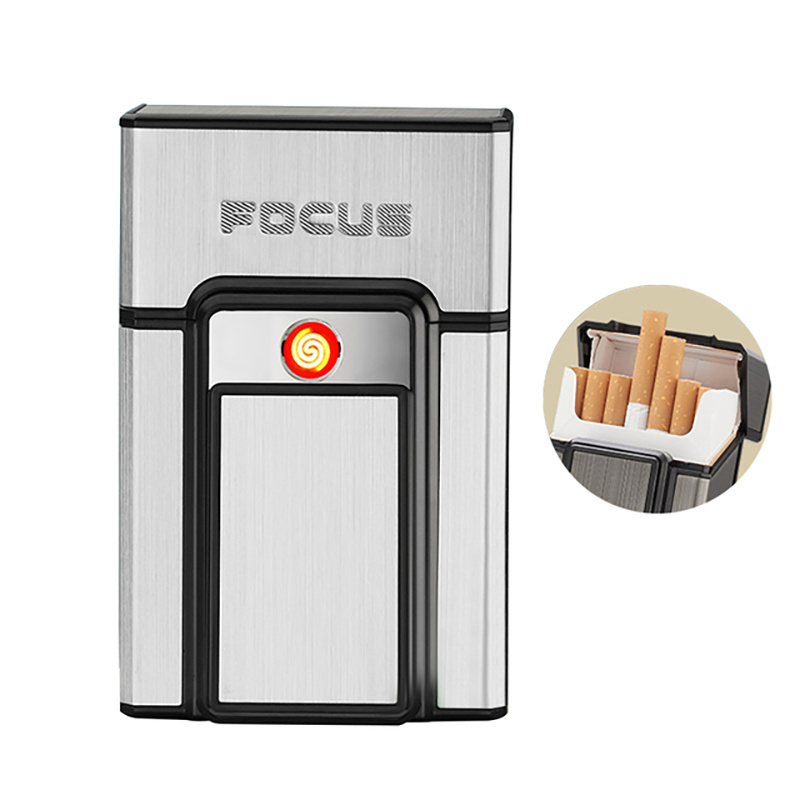 Rechargeable Metal Cigarette Case With Safety Lighter - Perfect For Men And  Women - Temu