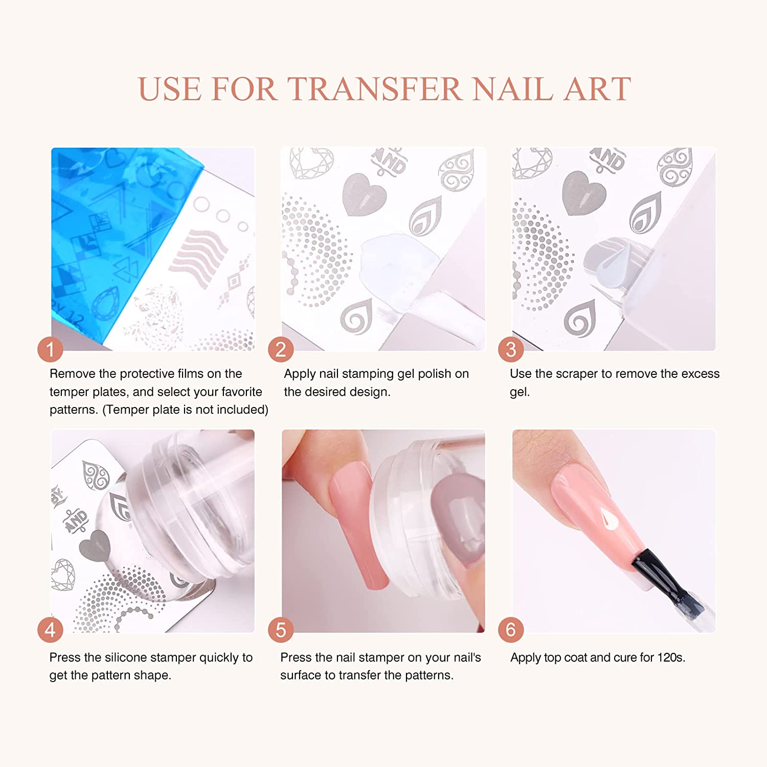 French Nail Stamper Kit Includes Nail Scraper And Temu