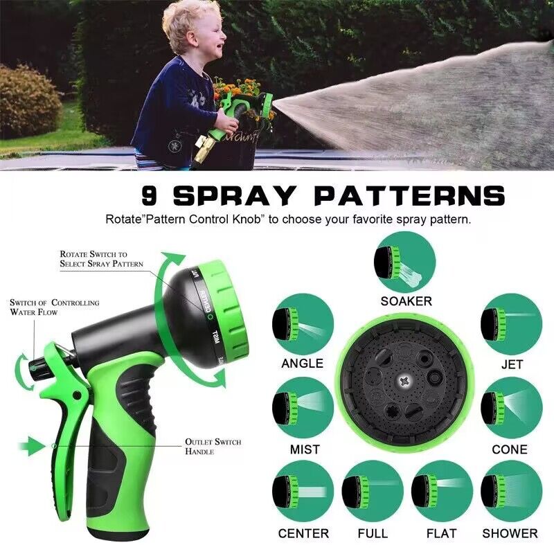 MeimoS Tuyau de jardin extensible - Tuyau d'eau extensible flexible et  résistant à l'eau - 10 Buse à jet d'eau à haute pression et sac et support  en plastique. Boyau d'arrosage sans