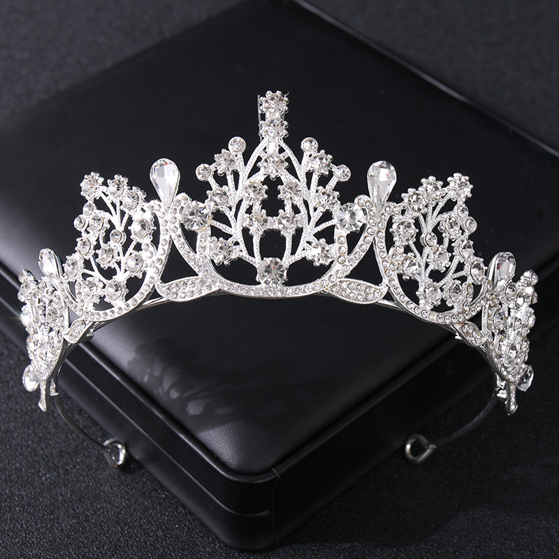 Couronne Gothique Halloween En Alliage Noir Avec Strass - Tiara Toile D'araignée Pour Cosplay, Fête, Déguisement - 6