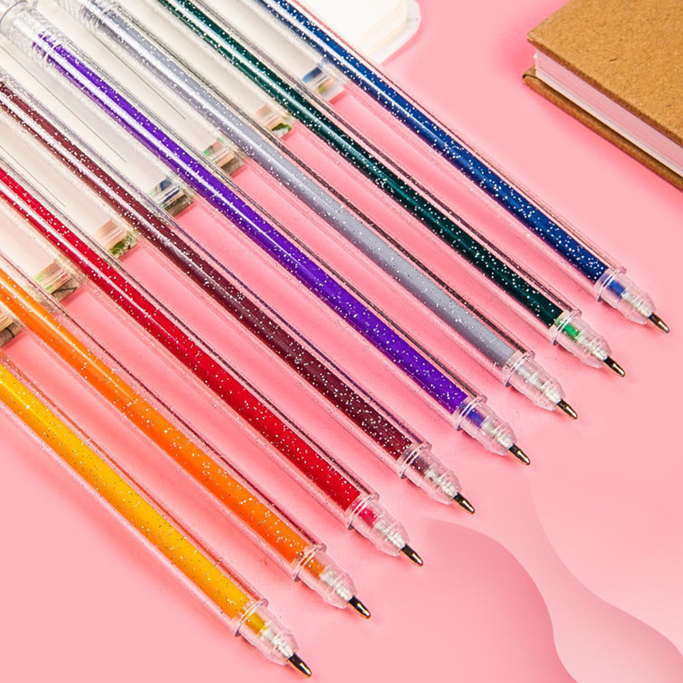 Bolígrafos de gel con purpurina con tinta brillante de 8 colores,  bolígrafos met