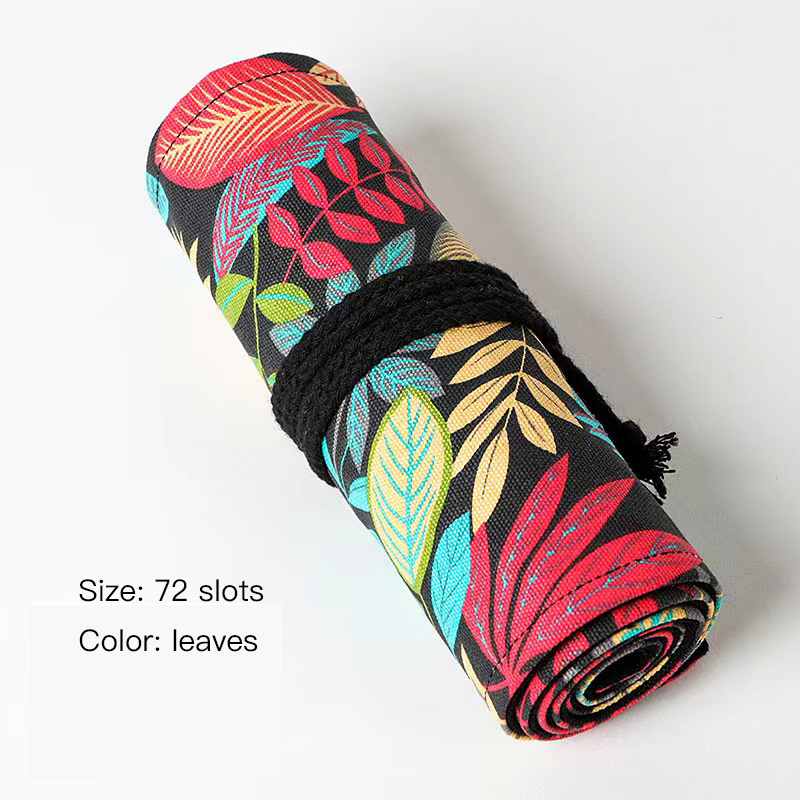 Pencil Roll Wrap Multiuse Roll Up Pencil Case Large Capacity Pen Curtain  Pen Holder Bag Pen Pouch 36/48/72 Holes Pen Curtain Large Capacity Travel  Pen