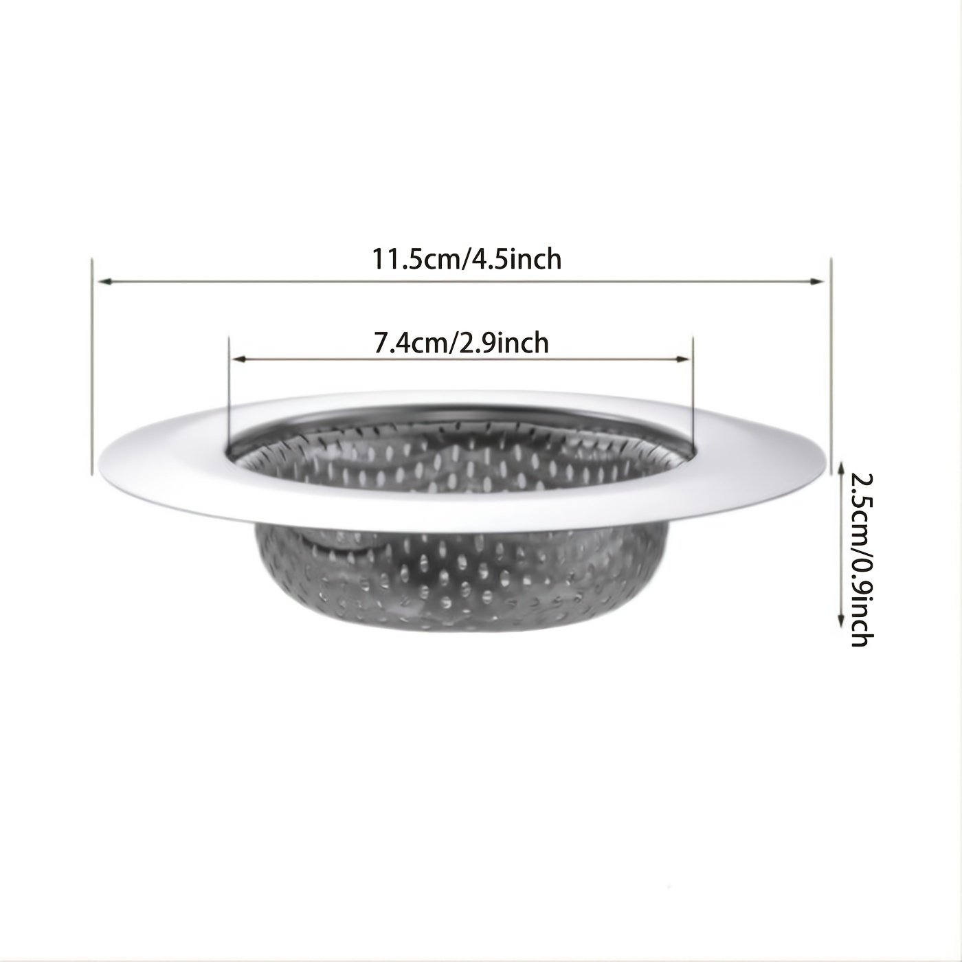 2 Edelstahl-Spülbeckensiebe – Ø 11,5 Cm, Mit Breitem Rand, Rostfrei, Für Küchenspülen
