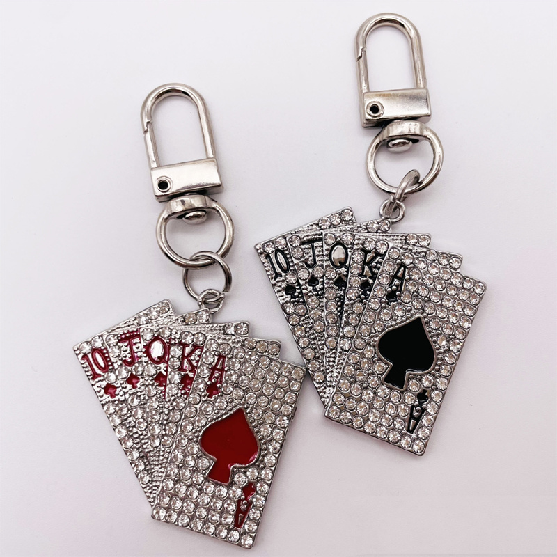 Creative Zinc Alloy Keychain Playing Cards Key Ring Bag Car - Temu ...