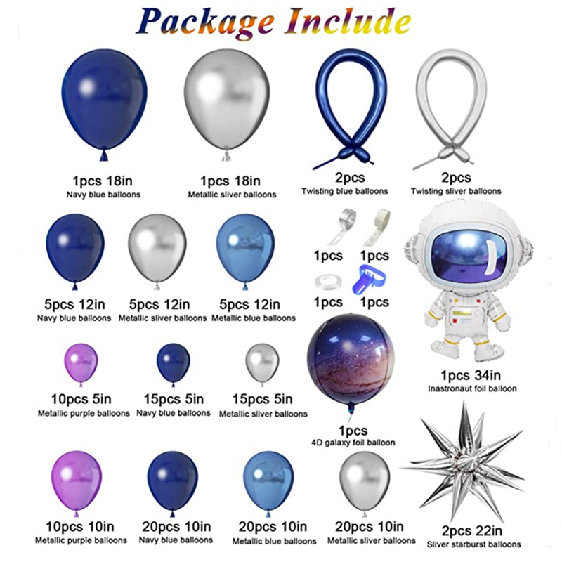 139pcs Kit Guirnalda Globos Espacio Exterior Luna - Temu