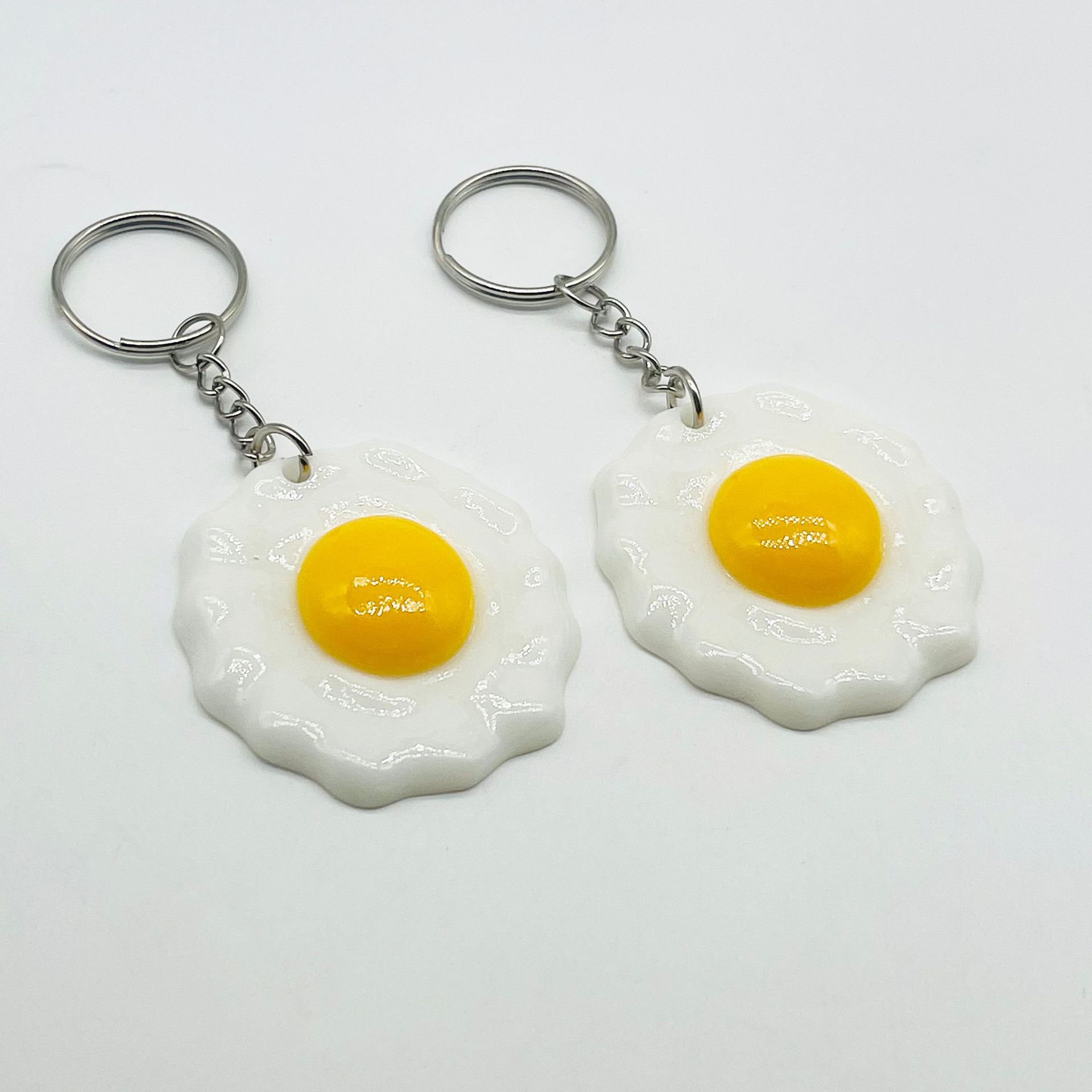 Simulated Fried Egg Key Chain 3d Fried Egg Key Chain Bag Pendant