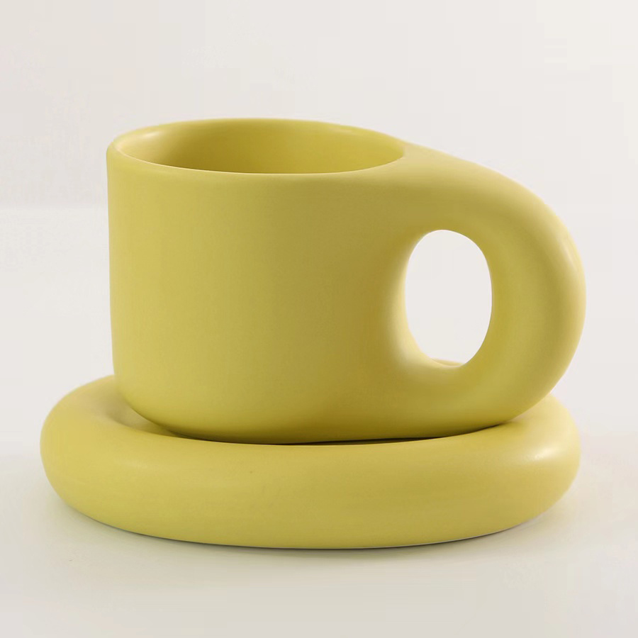 Fatty Coffee Cup With Saucer Set Gift Box Set Ceramic Mug - Temu