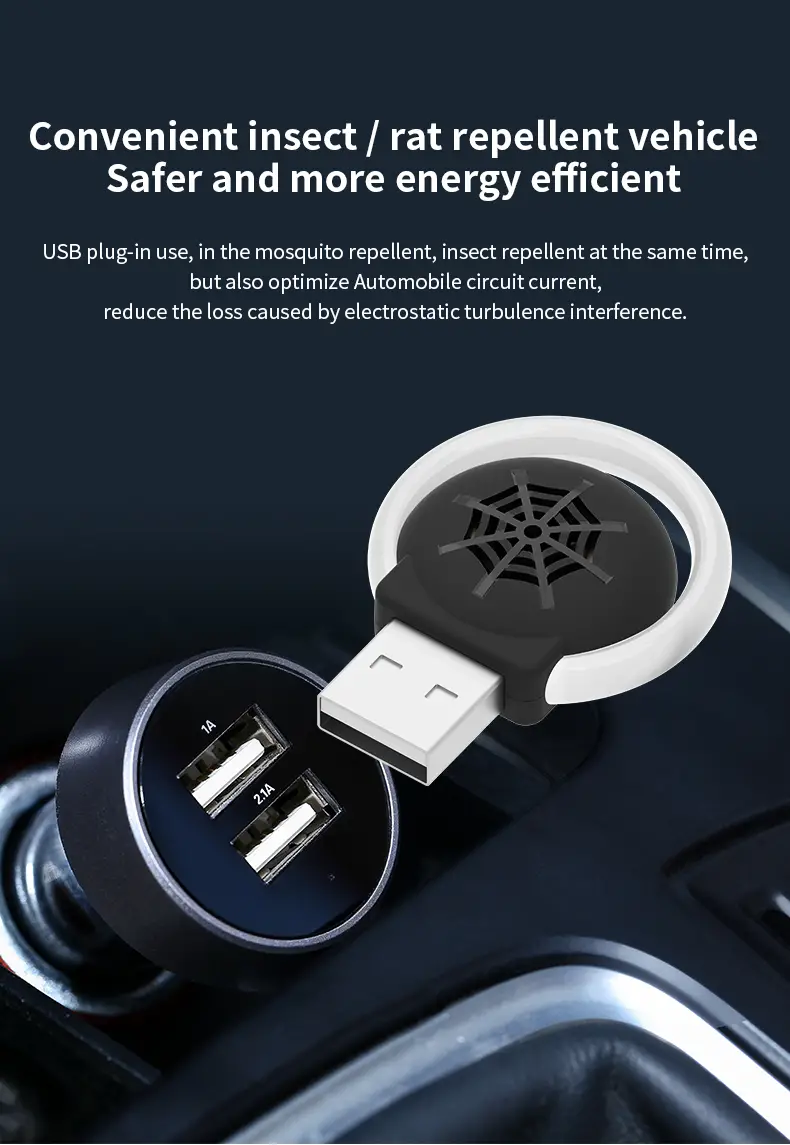chemical free car mouse mosquito repellent portable usb plug in non toxic safe for moms kids details 4