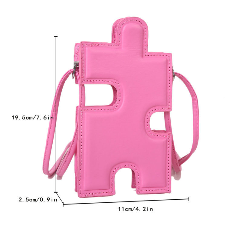 Trendy Puzzle Design Phone Bag - Creative Novelty Crossbody Bag With Solid  Color - Temu