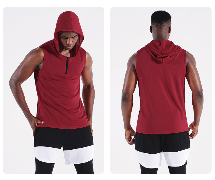 Hooded Basketball Vest Men's Loose Plus Size Fitness Vest Sweat Grid Sports  Vest Summer - China Fitness Vest and Gym Vest price