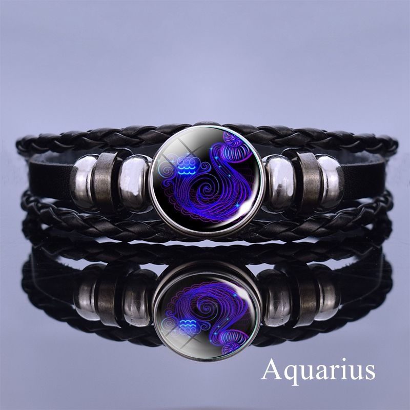 12 Constellation Luminous Bracelet, Unisex Layered Woven