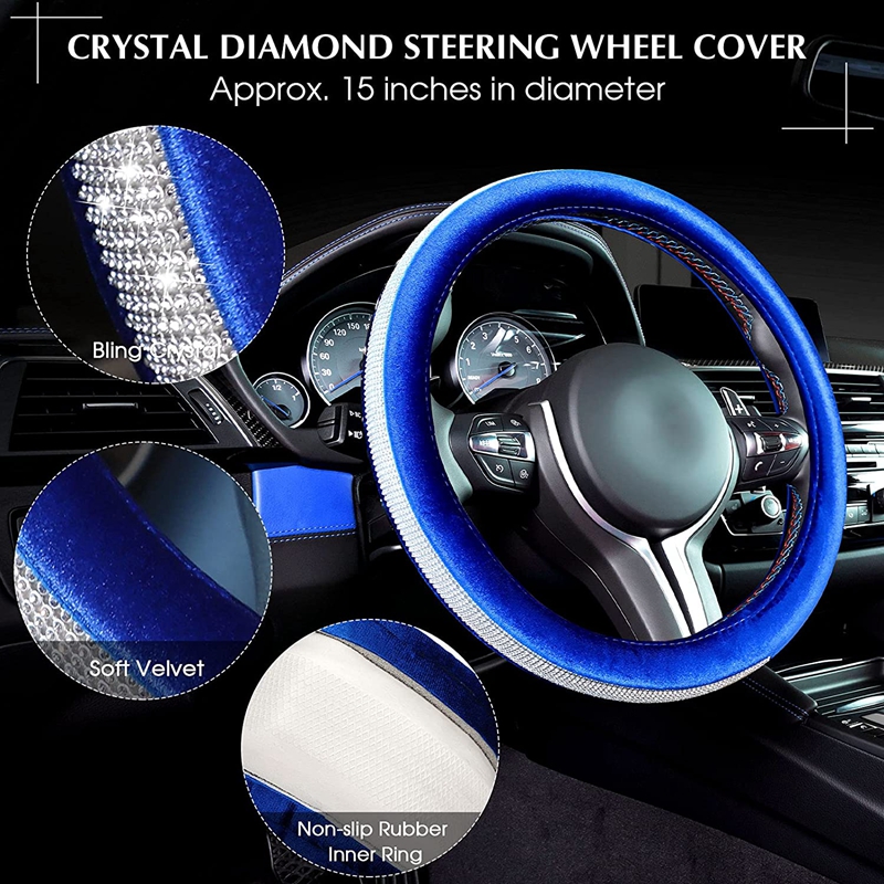 20pcs Royal Blue Car Accessories for Women Interior Cute Automobiles  Decorations for Kia Smart Mini Cooper Etc Universal Glitter - AliExpress