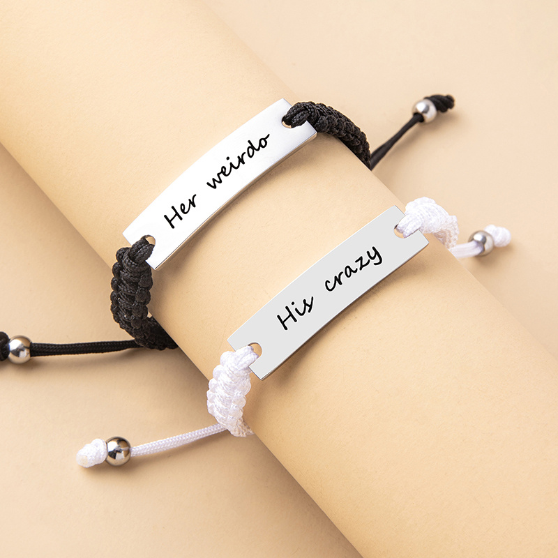 Steel Brand Engraved Bracelet European American Fashion Hand Temu