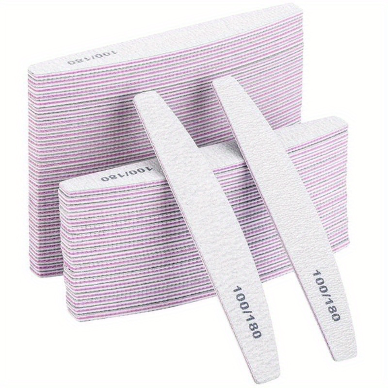 

100/180 Grits Nail Files And Buffers Double Sided Emery Boards Manicure Tool For Acrylic Nails