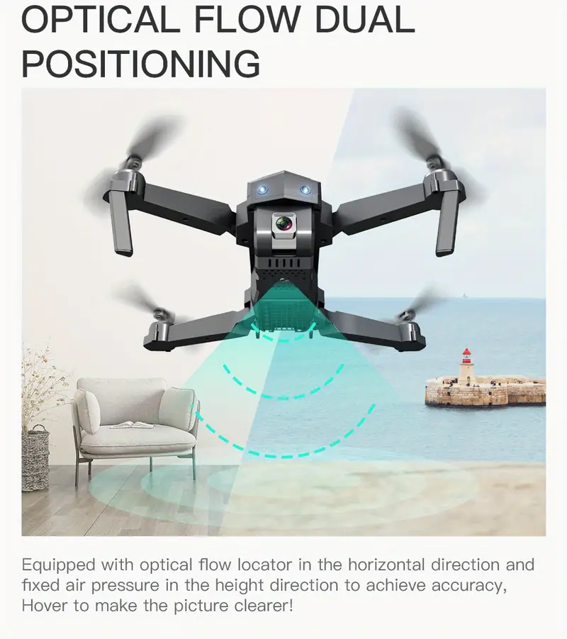1080p dual camera drone take photos videos high speed video transmission portable folding design perfect for kids adults details 5