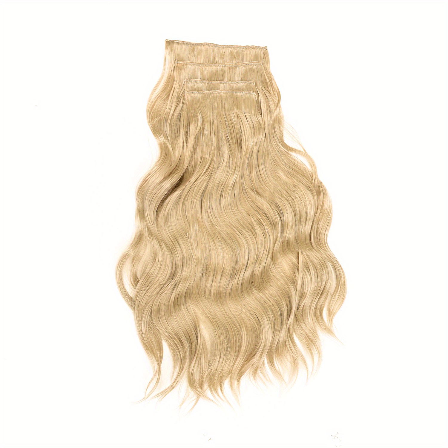 Long Curly Wavy Hair Extensions, Human Hair Extensions 5 Clips in Hair Extensions Synthetic Fiber Hairpieces for Women Girls,Temu