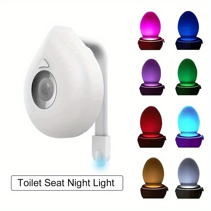 8 color Bathroom Night Light Pir Motion Sensor Light Led - Temu