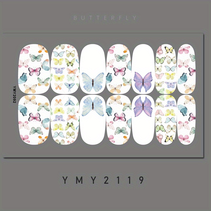 Butterfly Nail Polish Strips Long Lasting Nail Wraps for Easy Manicure