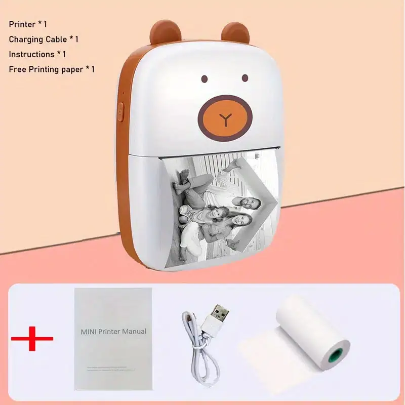 mini printer for iphone and android wireless mini photo printer label printer portable bt mini thermal printer for printing label journal study note compatible with ios android details 7