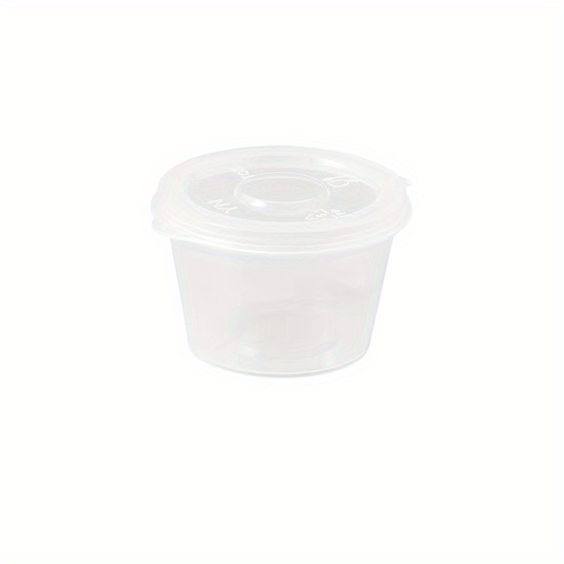 50Pcs 25ml Clear Food Small Sauce Containers Package Box Lid