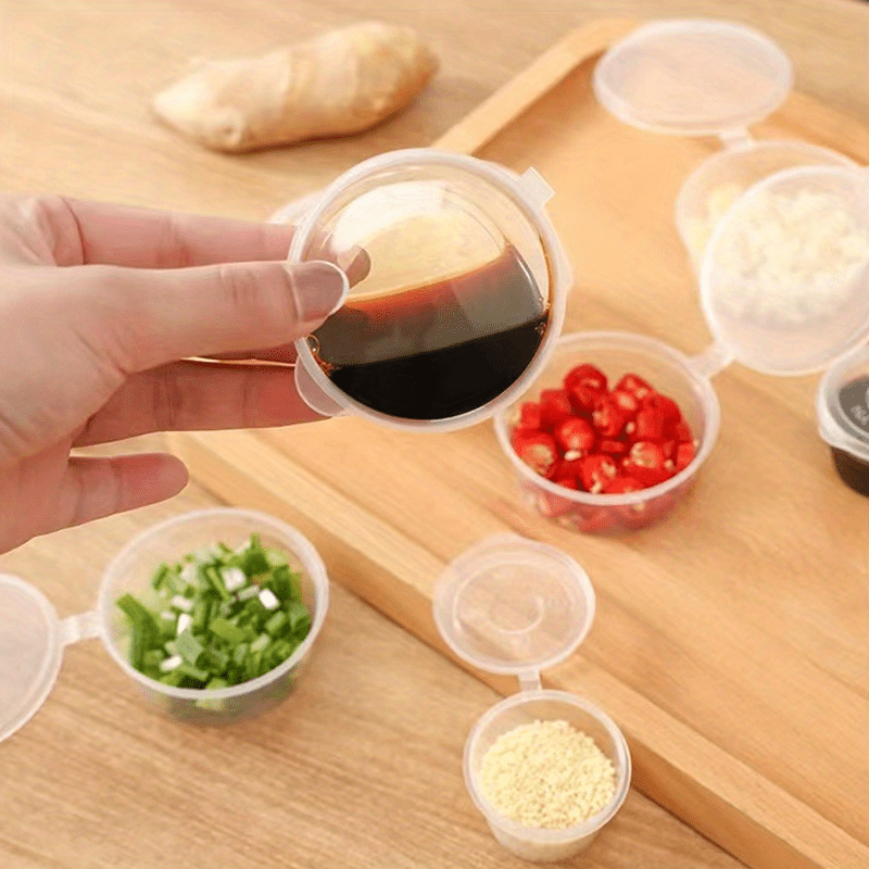 Transparent Disposable Sauce Boxes For Take-out, Packaging, And Seasoning -  Multipurpose Food Storage Box With Cover - Temu