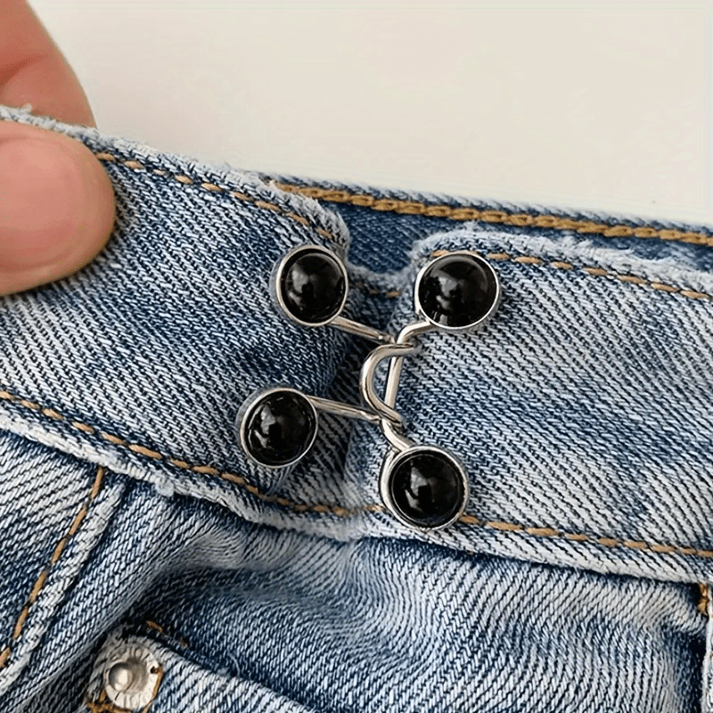 1 Set Of Pant Waist Tightener Instant Jean Buttons For Loose Jeans Pants  Clips For Waist Detachable Jean Buttons Pins Clothing Accessories No Sewing Waistband  Tightener,Fashion,Minimalist,Stylish,For Lady,For Woman,For Female,Unisex  Gift, Gift