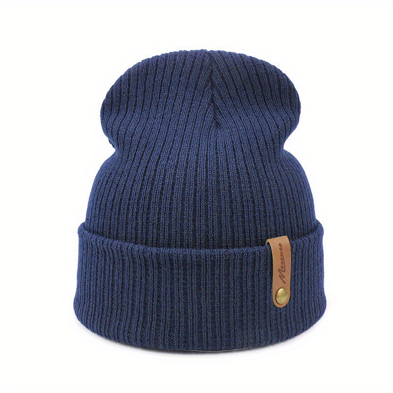 Unisex Casual Beanie Hat Winter Outdoor Thick Warm Knitted Hedging Hats For Men  Women Solid Color Hip Hop Skullies Beanies - Jewelry & Accessories - Temu