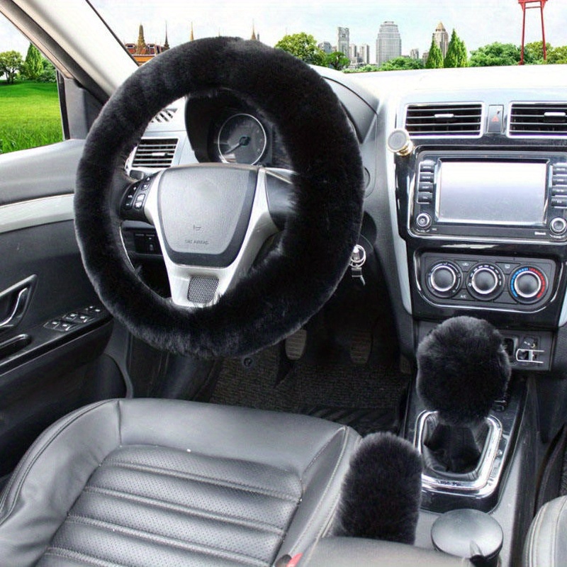 Steering Wheel Cover Faux Fur Winter Warm Steering Wheel Wrap Fits Most  Cars 37 cm 38 cm Size Interior Accessories Grey : : Automotive