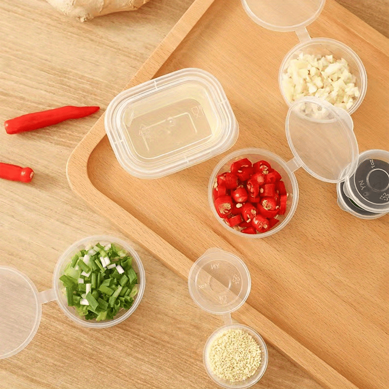 50pcs transparent disposable sauce boxes for take out packaging and seasoning multipurpose food storage box with cover details 2