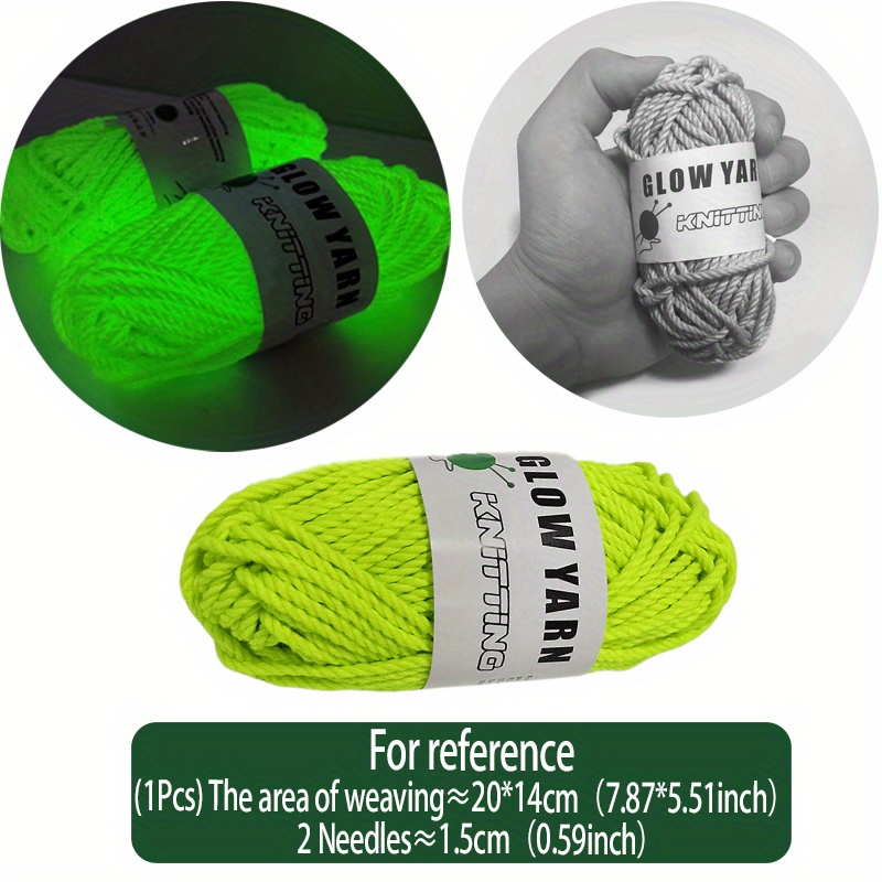 2 Rolls Glow in The Dark Yarn for Crochet, 50m Per Roll Luminous DIY Glow  Yarn for Knitting for Beginners Party Supplies Scrubby Yarn,Fluorescent  green 